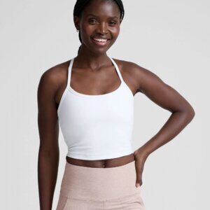 Beyond Yoga Spacedye Slim Racerback Cropped Tank Cloud White